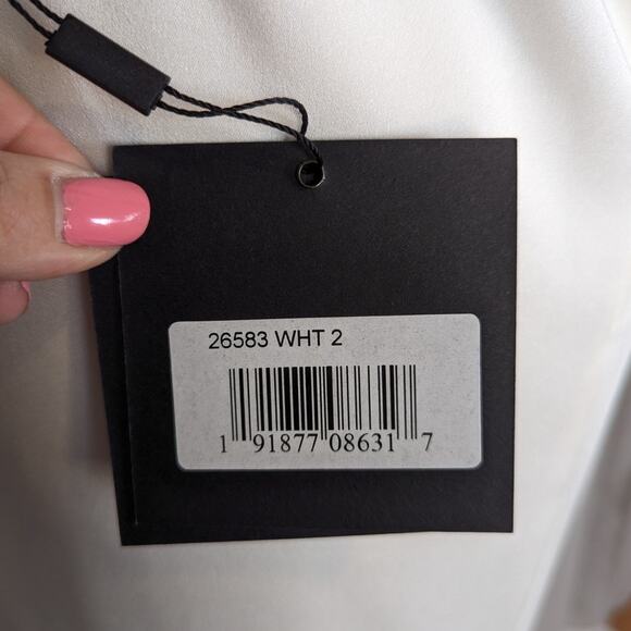 Ieena for Mac Duggal Sleeveless Crystal Scoop Neck Formal Wedding Dress White 2 - Picture 9 of 16